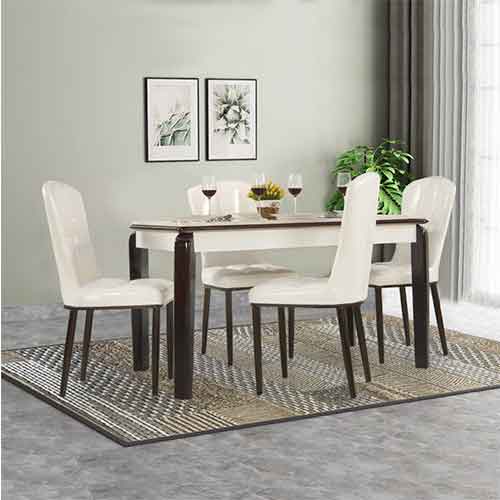 dining table 4 seater marble top- MAXFURN, India