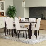 6 seater marble dining table and chairs