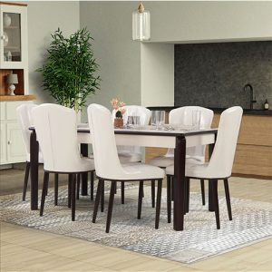 DT-Olive Marble Top Dining Set 6 Seater
