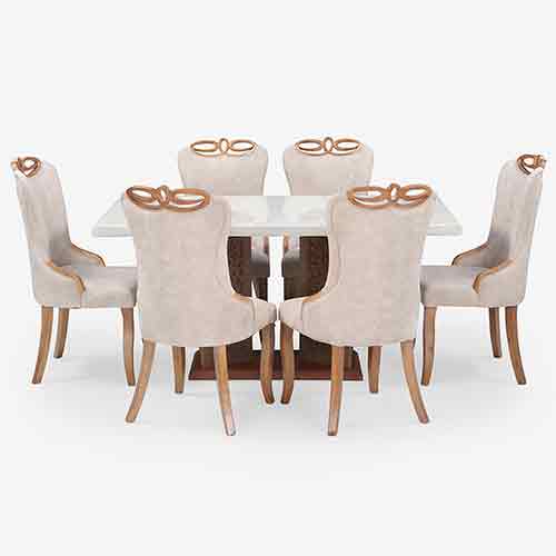 DT-605/3097 Marble Dining Table 6 Seater - Image 2