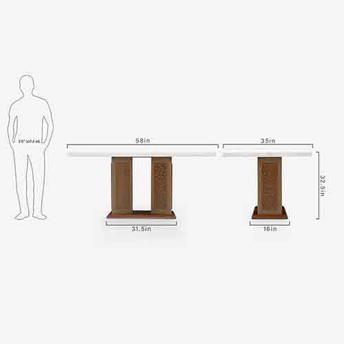 DT-605/3097 Marble Dining Table 6 Seater - Image 4