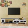 white gloss tv unit with glass top