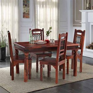 DT-ANTIC Sheesham Wood 4 Seater Dining Table Set