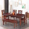 DT-ANTIC Sheesham Wood Dining Table Set 1+4+Bench
