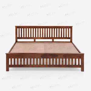 wooden cot and bed