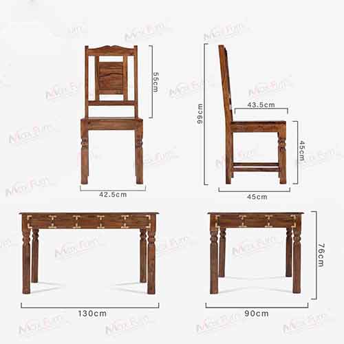 DT-SUPREME Sheesham Wood Dining Table 4 Seater - Image 5
