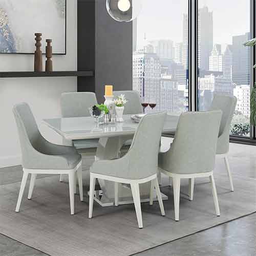 DT-A53/B140 Glass Top 6 Seater Dining Table - Max Furn India