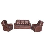 Experience ultimate comfort and style with our remarkable sofa set, featuring a spacious three-seater, a single seater recliner, and a single seater RRR (rocking, reclining, and rotating chair). Crafted with a sturdy pine wood frame, this furniture ensemble ensures durability and stability for long-lasting enjoyment. Indulge in the luxurious feel of suede fabric upholstery, while the recliner and RRR chair offer personalized seating options for maximum relaxation and versatility.