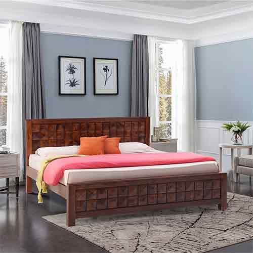 3-2 BD-Diamond Sheesham Wood Cot - Image 1