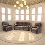 Rambo Recliner Sofa 3+1+1 (Fabric: Noble 7208)