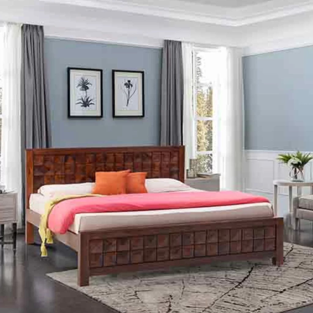 BD-Diamond Sheesham wood cot with elegant design for modern bedroom interiors