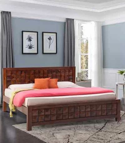 BD-Diamond Sheesham wood cot with elegant design for modern bedroom interiors