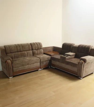 Domingo corner sofa set 2+2+1+C in Noble-03 fabric with elegant design for modern living room interiors