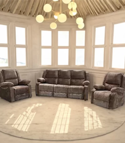 Rambo recliner sofa set 3+1+1 in Noble 7208 fabric with elegant design for modern living room interiors