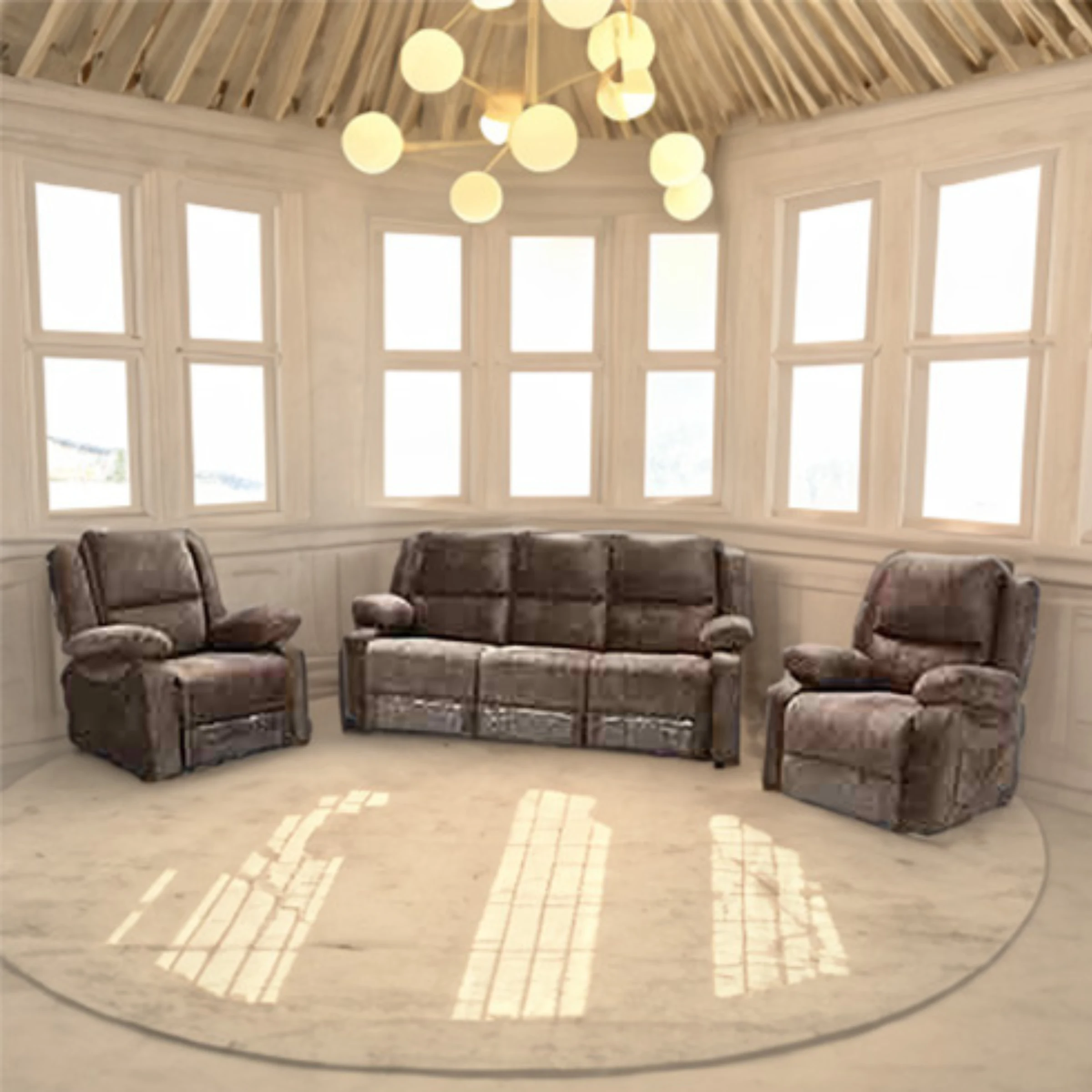 RAMBO-RECLINER-3+1+1-NOBLE-7208 Rambo recliner sofa set 3+1+1 in Noble 7208 fabric with elegant design for modern living room interiors