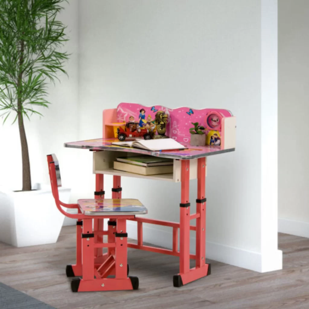 Baby Desk Pink Color Kids Study Table for Bedroom